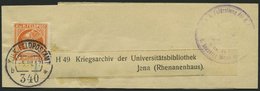 FELDPOST 50 BRIEF, 1917, 6 H. Orange Auf Kompletter Schleife Mit Feldpoststempel Nr. 340, Pracht - Other & Unclassified