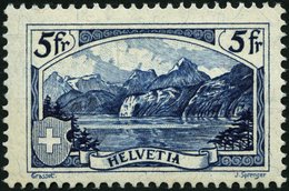 SCHWEIZ BUNDESPOST 227 **, 1928, 5 Fr. Gebirgslandschaften, Pracht, Mi. 400.- - 1843-1852 Kantonalmarken Und Bundesmarken