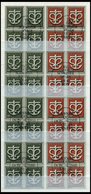 SCHWEIZ BUNDESPOST 443/4 VB O, 1945, Kriegsgeschädigte In Viererblocks Mit Zentrischen Sonderstempeln TAG DER SCHWEIZER  - 1843-1852 Federal & Cantonal Stamps