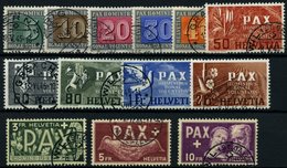 SCHWEIZ BUNDESPOST 447-59 O, 1945, PAX, Prachtsatz, Mi. 1000.- - 1843-1852 Federal & Cantonal Stamps