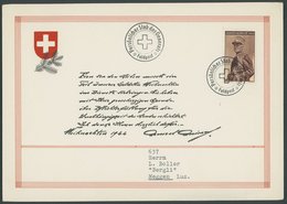 SOLDATENMARKEN II. WK 1944, Weihnachtsgrußblatt An Die Schweizer Soldaten Vom Generalstab Mit Feldpoststempel Persönlich - Autres & Non Classés