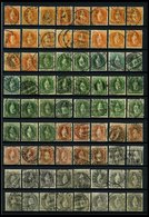 LOTS O, 1882-1904, Interessante Partie Stehende Helvetia Mit Kontrollzeichen, Dabei Bessere Zähnungen, Farben Und Abstem - Collections