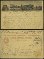 GANZSACHEN 1891, 10 C. Bildpostkarte Mit 4 Ansichten Von Lugano, Von FLUELEN Nach Tangerhütte, Leichte Gebrauchsspuren - Ganzsachen