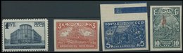 SOWJETUNION 392A,394-96B **, 1930, 1 R. Telegrafenamt, Gezähnt L 101/2 Und Revolution, Ungezähnt, Postfrisch, 4 Prachtwe - Usati