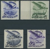 SOWJETUNION 462/3,465/6Y O, 1934, 5, 10, 50 Und 80 K. Luftfahrt Und Luftpost, Wz. Liegend, 4 Prachtwerte, Mi. 80.- - Used Stamps