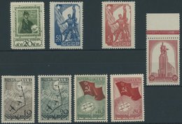 SOWJETUNION 580-87 **, 1938, Nationalepos, Weltausstellung, Polarexpedition, Postfrisch, 8 Prachtwerte, Mi. 58.- - Gebraucht