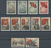 SOWJETUNION 584-94 **, 1938, Polarexpedition,, 20 Jahre Rote Armee, 2 Postfrische Prachtsätze, Mi. 195.- - Gebruikt