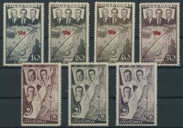 SOWJETUNION 595-601 **, 1938, 1. Und 2. Nonstop-Transpolarflug, 2 Postfrische Prachtsätze, Mi. 140.- - Used Stamps