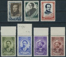 SOWJETUNION 726-28,732-35 **, 1939/40, Lermontow Und Tschechow, 2 Postfrische Prachtsätze, Mi. 80.- - Used Stamps