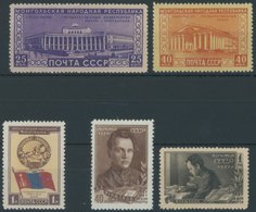 SOWJETUNION 1552-56 **, 1951, Mongolische Volksrepublik Und Furmanow, 2 Postfrische Prachtsätze, Mi. 80.- - Usati