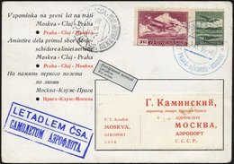 TSCHECHOSLOWAKEI 303,306 BRIEF, 2.9.36, Erstflug PRAG-CLUJ-MOSKAU, Sonderkarte, Pracht, Müller 90 - Other & Unclassified
