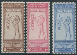 ÄGYPTEN 94-96 **, 1925, Geographenkongress Kairo, Postfrisch, 15 M. Kleine Haftstelle Sonst Pracht - Other & Unclassified