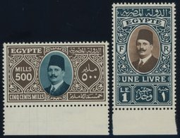 ÄGYPTEN 136/7 **, 1927, 500 M. Und 1 £ König Fuad, Postfrisch, Pracht - Autres & Non Classés