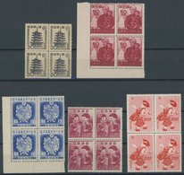 JAPAN VB **, 1940-48, Mi.Nr. 370, 378/9, 400, 430, Je In Postfrischen Viererblocks, Pracht - Autres & Non Classés