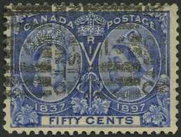 KANADA 48 O, 1897, 50 C. Ultramarin, üblich Gezähnt Pracht, Mi. 150.- - Canadá