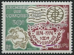 KOMOREN 228P **, 1975, 500 Auf 30 Fr. Weltpostverein Mit Silbernem Aufdruck (Probedruck), Pracht - Komoren (1975-...)