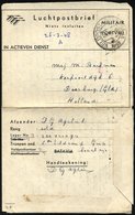 NIEDERLÄNDISCH-INDIEN 1948, K2 VELDPOST 7 DEC.DIV./1948 Auf Luft-Feldpost-Faltbrief Mit Eingedruckter Portofreiheit Von  - Indes Néerlandaises