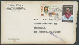 PHILIPPINEN 1970, Drucksachenbrief Der Katholischen Mission Mit Inhalt, Brandkatastrophenbrief Mit L1 DAMAGED BY FIRE, P - Philippines