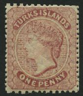 TURKS- UND CAICOS-INSELN 4 *, 1873, 1 P. Braunrosa, Fast Postfrisch, Pracht - Turks And Caicos