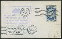 USA 359 BRIEF, 1934, Ansichtskarte Von Byrd Antarctic Expedition: Greetings From..., Mit Verschiedenen Poststempeln Und  - Sonstige & Ohne Zuordnung