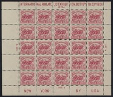 USA Bl. 1 **, Scott 630, 1926, Block 2 C. Internationale Briefmarkenausstellung Mit Plattennummer 18774, Pracht - Autres & Non Classés