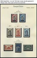 EUROPA UNION **, Postfrische Sammlung Europa-Union Von 1956-92 In 5 Leuchtturm Alben, Komplett Bis Auf Andorra-Spanische - Sammlungen