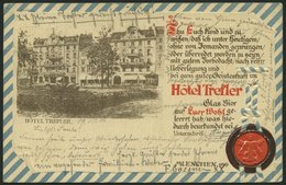 DEUTSCHLAND ETC. MÜNCHEN, Werbekarte Vom Hotel Trefler, Karte Von 1901, Gebraucht - Other & Unclassified