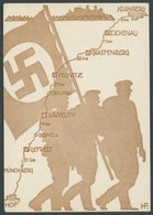 PROPAGANDAKARTEN Marschstaffel (Pol. Leiter) Gau Sachsen Zum Reichsparteiatg 1936, Prachtkarte - Sonstige & Ohne Zuordnung