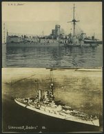 ALTE POSTKARTEN - SCHIFFE KAISERL. MARINE BIS 1918 S.M.S. Baden, 2 Ungebrauchte Karten - Warships