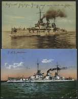 MSP VON 1914 - 1918 S.M.S. Westfalen, 2 Verschiedene Gebrauchte Ansichtskarten, Pracht - Krieg