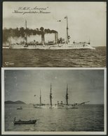 ALTE POSTKARTEN - SCHIFFE KAISERL. MARINE BIS 1918 S.M.S. Arcona, 2 Ungebrauchte Karten - Warships