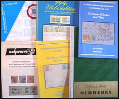 PHIL. LITERATUR Schweden - Sonder- Und Spezialauktionen Von 1968-2001, 6 Verschiedene Kataloge, 1x Mit Ergebnisliste - Filatelia E Storia Postale