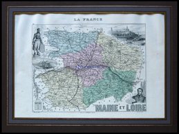 Departement Maine-et-Loire Mit Gesamtansicht Von St. Florent Und Dekorativer Personenstaffage, Farbiger Stahlstich Von M - Autres & Non Classés