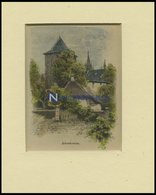 BEBENHAUSEN, Gesamtansicht, Kolorierter Holzstich Um 1880 - Lithografieën