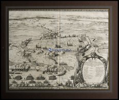 GREIFSWALD In Pommern, Dekorative Darstellung Von Der Belagerung Der Stadt, Anno 1659, Kupferstich Von Pufendorf Aus `Si - Lithografieën