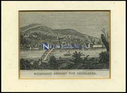 HEIDELBERG, Nördliche Gesamtansicht, Holzstich Von Heunisch Um 1840 - Lithographies