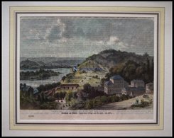 LANDBACH A.RHEIN, Gesamtansicht, Kolorierter Holzstich Nach Zick Um 1880 - Litografia