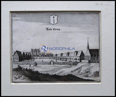 LARTZIG, Gesamtansicht, Kupferstich Von Merian Um 1645 - Lithographies