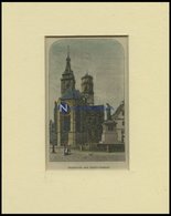 STUTTGART: Die Stiftskirche Und Das Schillerdenkmal, Kolorierter Holzstich Um 1880 - Litografia