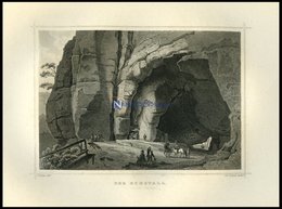 SÄCHS.SCHWEIZ: Der Hochstein Mit Kuhhirten Im Vordergrund, Stahlstich Von Koehler/Poppel Um 1850 - Lithographien