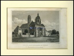 WORMS: Die St. Pauluskirche, Stahlstich Von Lange/W.T. Sculps, 1840 - Litografia