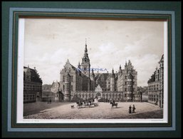 HILLEROD (Frederiksborg Slot), Schloß Frederiksborg Mit Reiterstaffage, Lithographie Mit Tonplatte Von Alexander Nay Nac - Lithografieën