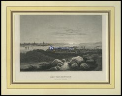USA: New York, Der Bay Von New York Von Hoboken Ausgesehen, Stahlstich Von B.I. Um 1840 - Litografía