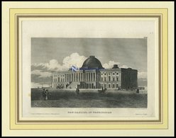 USA: Washington, Das Capitol, Stahlstich Von B.I. Um 1840 - Lithographies