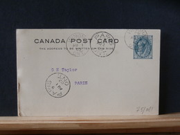 75/081      CP CANADA 1902 TO PARIS - 1860-1899 Regno Di Victoria