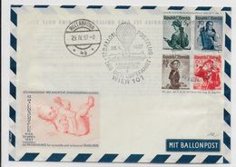 AUTRICHE - BALLONPOST PRO JUVENTUTE - 1957 - ENVELOPPE ENTIER POSTAL Par BALLON De WIEN - Ballons