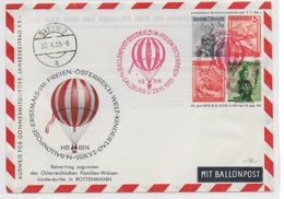 AUTRICHE - BALLONPOST PRO JUVENTUTE - 1955 - ENVELOPPE ENTIER POSTAL Par BALLON De SALZBURG - Balloon Covers