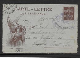 France Carte-lettre FM 1918 - Militaire Stempels Vanaf 1900 (buiten De Oorlog)