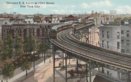 Elevated R R Curve At 110th Street - Trasporti