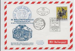 AUTRICHE - BALLONPOST PRO JUVENTUTE - 1963 - ENVELOPPE ILLUSTREE Par BALLON - Balloon Covers